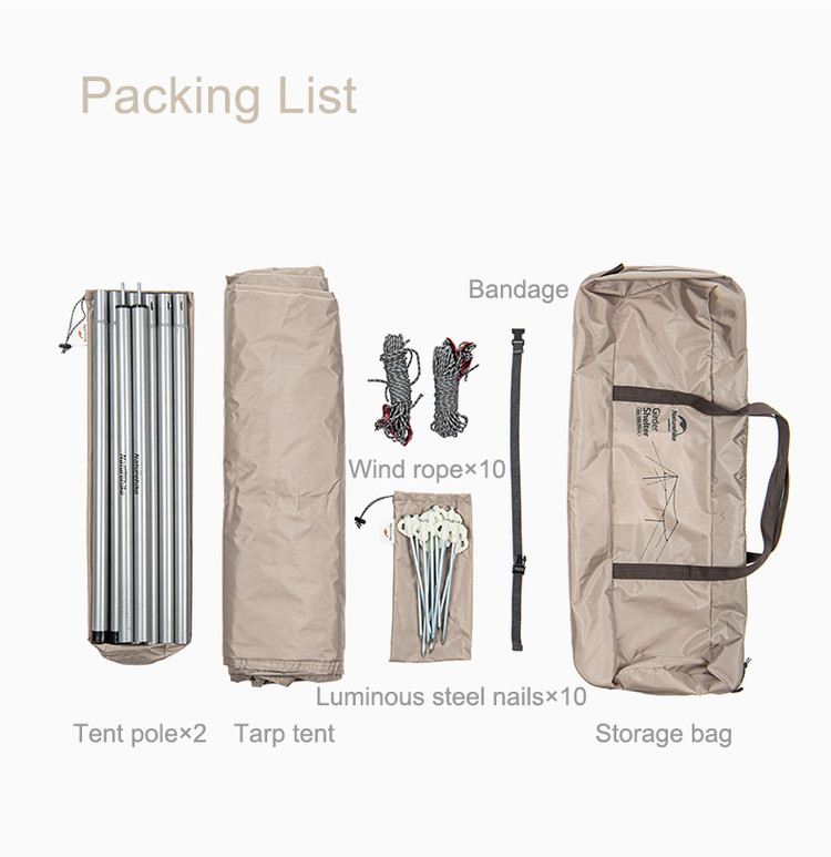 سایه بان نیچرهایک مدل Girder shelter به همراه 2 تیرک | NH20TM006