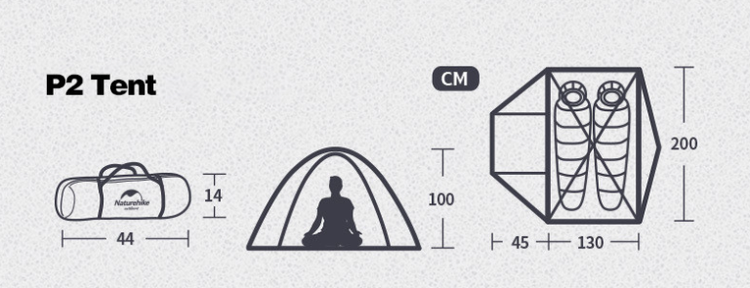 چادر نیچرهایک 2 نفره مدل NH18Z022-P | P-Series