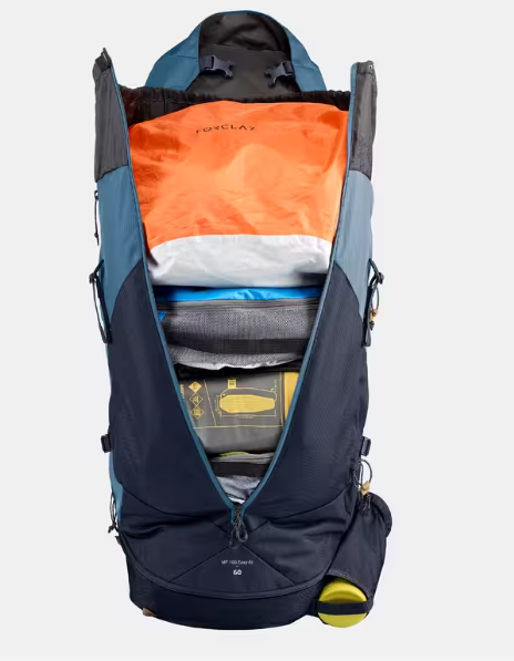 کوله پشتی کوهنوردی فورکلاز 60 لیتری – 60 Forclaz – MT100 Easyfit