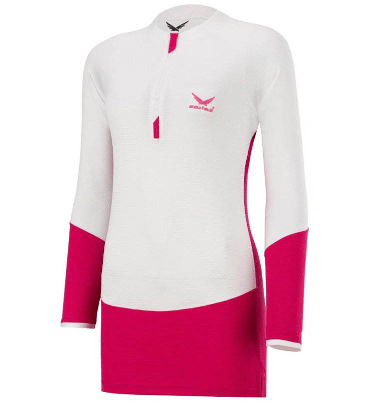 تیشرت زنانه آستین بلند نیم زیپ اسنوهاک