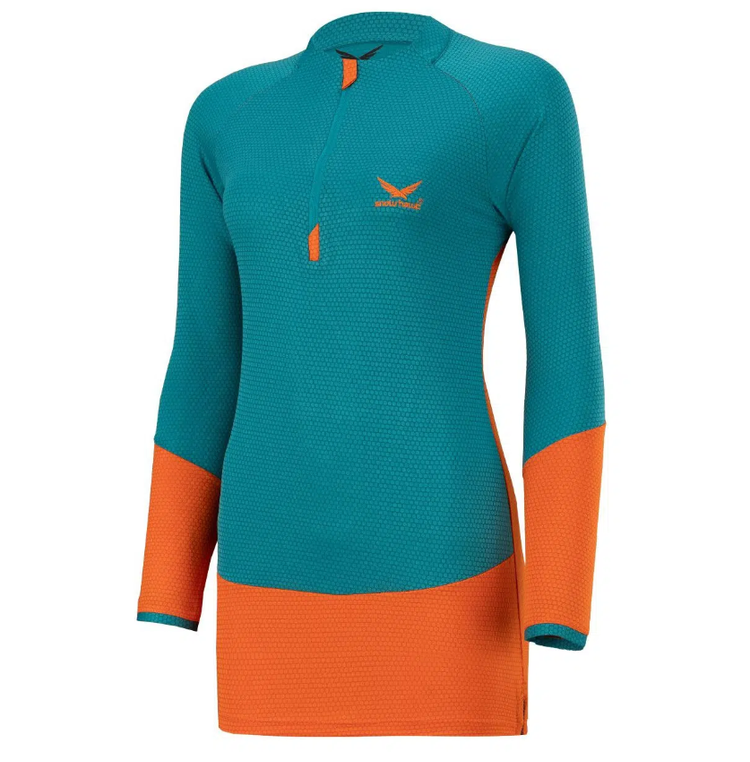 تیشرت زنانه آستین بلند نیم زیپ اسنوهاک