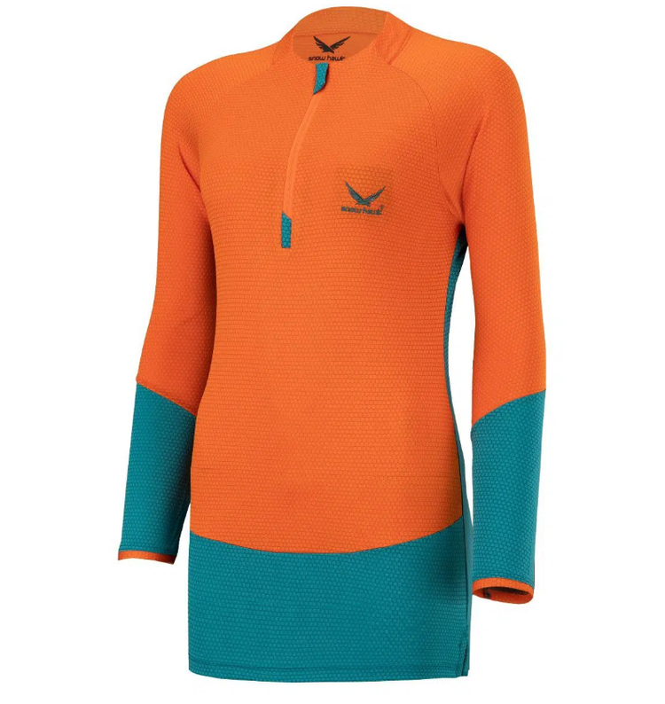 تیشرت زنانه آستین بلند نیم زیپ اسنوهاک